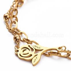 201 bracelets à breloques en acier inoxydable&nbsp;BJEW-H534-01