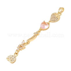 Grandi ciondoli in ottone con micro pavé di zirconi rosa&nbsp;CU-CBA2C2D-17G