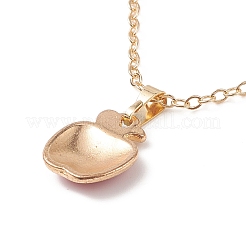 Collier pendentif pomme en émail avec chaînes câble en laiton doré pour la journée des enseignants&nbsp;NJEW-TA00047