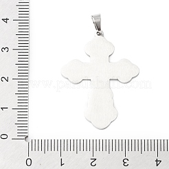 Pendentifs en acier inoxydable 304 représentant une croix orthodoxe russe&nbsp;STAS-D202-01P
