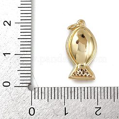 Pendentifs avec zircon cubiques à micro-pavés en laiton&nbsp;KK-D424-22B-G