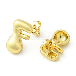 Boucles d'oreilles en laiton plaqué à crémaillère&nbsp;EJEW-S222-01G-F