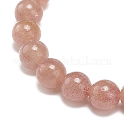 Braccialetto elasticizzato con perline rotonde in pietre preziose miste naturali e sintetiche con ciondoli di semi di loto in vetro per donna&nbsp;BJEW-JB09027