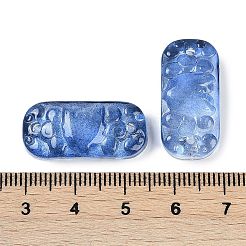 Breloques de connecteur en verre transparent peints à la bombe&nbsp;X1-GLAA-H035-06D