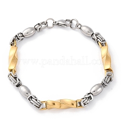 201 bracelets à chaîne byzantine en acier inoxydable&nbsp;BJEW-B078-165GP