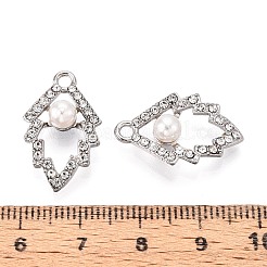 Colgantes de perlas de imitación de aleación y rhinestone&nbsp;PALLOY-T092-06P