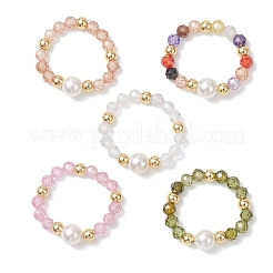 Anelli elastici regolabili con zirconi cubici&nbsp;RJEW-JR00974
