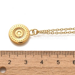 Collane a catena con ciondolo a moneta rotonda piatta in acciaio inossidabile 304 per donna&nbsp;STAS-Z108-02G-01