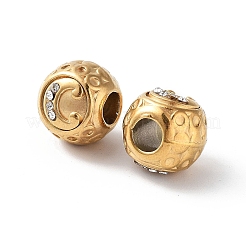 Perles européennes en strass en acier inoxydable 304 avec placage ionique (IP)&nbsp;STAS-A092-10C-G