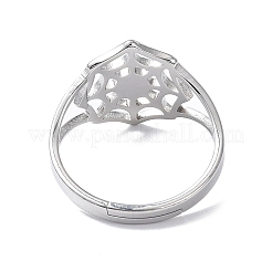 Anlaufgeschützte verstellbare Ringe aus 304 Edelstahl mit Spinnennetzmotiv für Damen&nbsp;RJEW-I097-07P