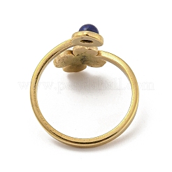 Edelstahl 304 mit natürlicher Lapislazuli-Ringionenplattierung (IP)&nbsp;RJEW-Z031-01E-01