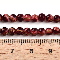 Chapelet de perles en verre baking paint&nbsp;DGLA-N010-4mm-07