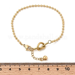 Braccialetti a catena con palline in acciaio inossidabile 304 per donna&nbsp;BJEW-D407-04G