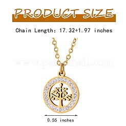 Kette mit Lebensbaum-Anhänger aus klarem Zirkonia&nbsp;JN1048A