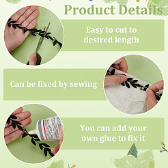 15 Yard Blattspitzenbesatz aus Polyester&nbsp;DIY-FG0006-73