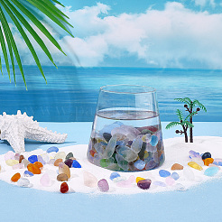 Decoración de exhibición de vidrio de la serie Ocean de 400 g&nbsp;DJEW-PA0001-05