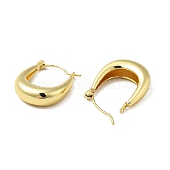 Boucles d'oreilles créoles ovales en laiton pour femme&nbsp;EJEW-A079-10G