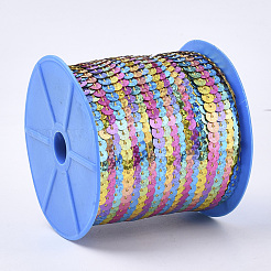 Umweltfreundliche galvanik ornamentzubehör kunststoff paillette perlenstränge&nbsp;PVC-T006-02
