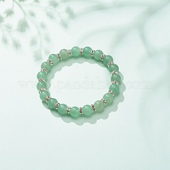 Pulsera elástica con cuentas de aventurina verde natural&nbsp;BJEW-JB08483-02