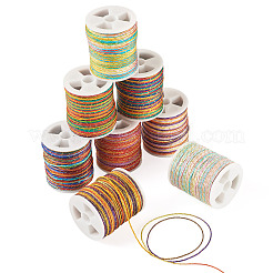 8 rouleau de cordon métallique en nylon teinté en segments de 8 couleurs&nbsp;NWIR-TA0001-28B