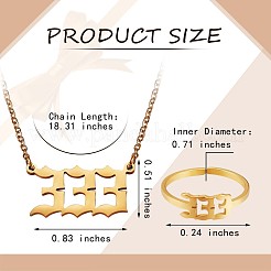Collier pendentif numéro et bague manchette ouverte&nbsp;JX197A