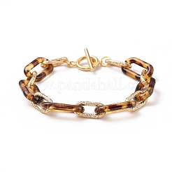 Büroklammerkettenarmbänder aus Acryl und Aluminium&nbsp;BJEW-JB05329