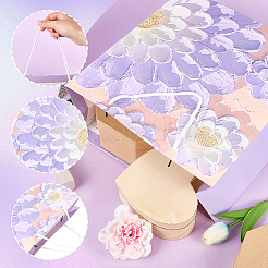 1 x Geschenktüte aus Papier mit Blumendruck und Seilgriff&nbsp;ABAG-SP0001-09A