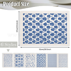 6 Stück 6 Stile Papier-Keramik-Aufkleber&nbsp;DIY-SD0002-09B