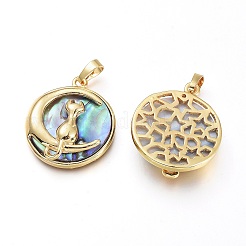 Natürliche Abalone Muschel / Paua Muschel Anhänger&nbsp;BSHE-I014-02G