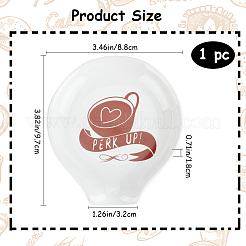 Portacucharas de cerámica con patrón de taza de café&nbsp;AJEW-WH0348-181A-02