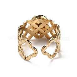 Placcatura ionica (ip) 304 anelli cavi a polsino aperti&nbsp;RJEW-F167-03G-01