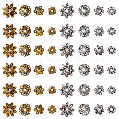 240 Stück 8 Stile tibetischen Stil Legierung Blume Perlenkappen&nbsp;TIBE-SP0001-26