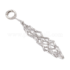 304 Edelstahl Makramee Beutel leer Steinhalter Anhänger Dekorationen&nbsp;AJEW-JB01414-02