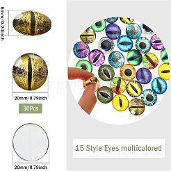 30 Stück leuchtende Glascabochons in 15 Stilen&nbsp;DIY-CA0004-97