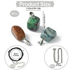 DIY-Kits zur Herstellung von Halsketten mit Anhängern aus natürlichen und synthetischen gemischten Edelsteinen&nbsp;DIY-YW0008-91