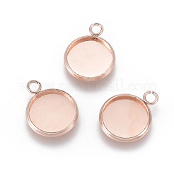201 Cabochon-Fassungen für Anhänger aus Edelstahl&nbsp;STAS-F191-14RG-C