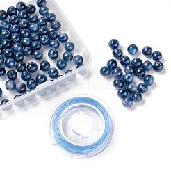 100 Stk. 8 mm natürliche Kyanit/Cyanit/Disthen runde Perlen&nbsp;DIY-LS0002-52