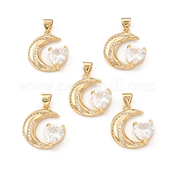 Pendentifs en zircone cubique micro-pavés en laiton écologiques&nbsp;KK-I698-12G