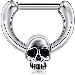 Nasenringe aus 304er Edelstahl mit Totenkopf-Motiv&nbsp;WG89838-01