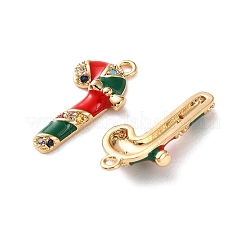 Pendentifs avec zircon cubiques à micro-pavés en laiton&nbsp;KK-D420-01G-03
