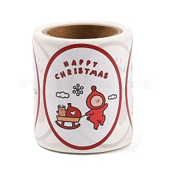 120 runde Papieraufkleberrollen mit Weihnachtscartoon&nbsp;DIY-M070-09F