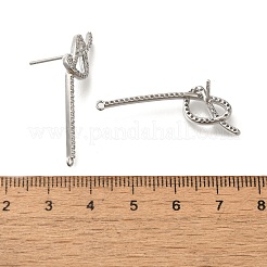 Ohrstecker aus Messing mit Mikropflaster und Zirkonia in Rack-Beschichtung&nbsp;EJEW-H143-01P