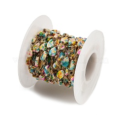 Catene a maglie realizzate a mano in acciaio inossidabile e perline di conchiglia naturale&nbsp;SA-CBA6C37-01G-02