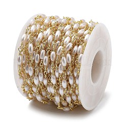 Chaînes à maillons ovales en laiton et plastique ABS&nbsp;CHC-G024-10G