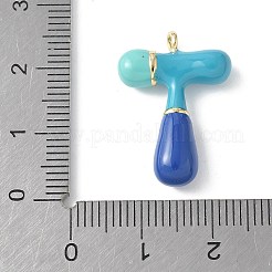 Pendentifs d'émail en laiton &nbsp;X-KK-E093-03G-T-01