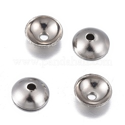 Anlaufgeschützte Perlenkappen aus 201er Edelstahl&nbsp;STAS-F255-045P-4mm