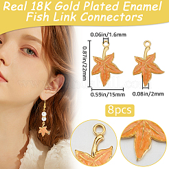 8 pendentif en émail en acier inoxydable 304&nbsp;STAS-BBC0005-36