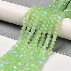 Perle imitazione giada vetro placca fili&nbsp;GLAA-F029-J4mm-D01