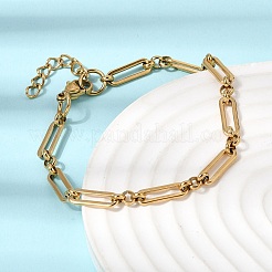Set di gioielli con bracciale e collana a forma di graffetta in acciaio inossidabile 304&nbsp;SJEW-L199-21G