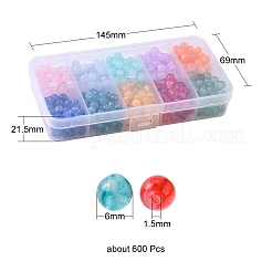 600 stücke 10 farben runde nachahmung edelstein acryl perlen&nbsp;OACR-YW0001-93